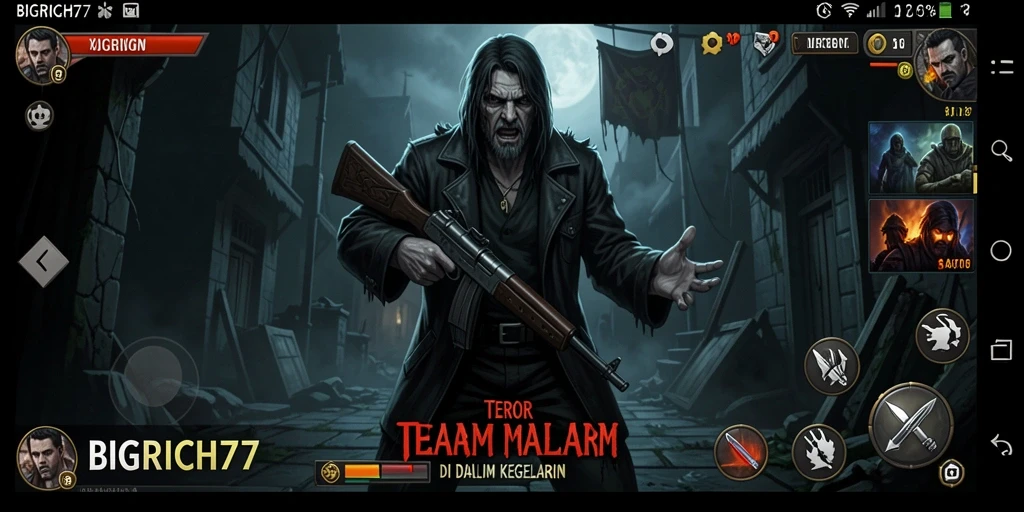 Tangkapan layar dari gameplay menyeramkan BIGRICH77 dengan suasana mencekam.