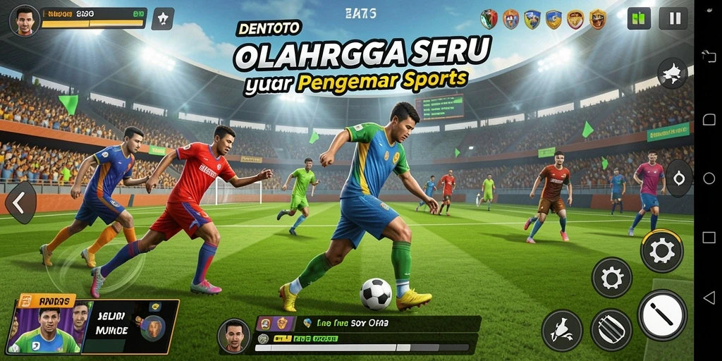 Screenshot DENTOTO menunjukkan aksi seru dalam pertandingan olahraga.