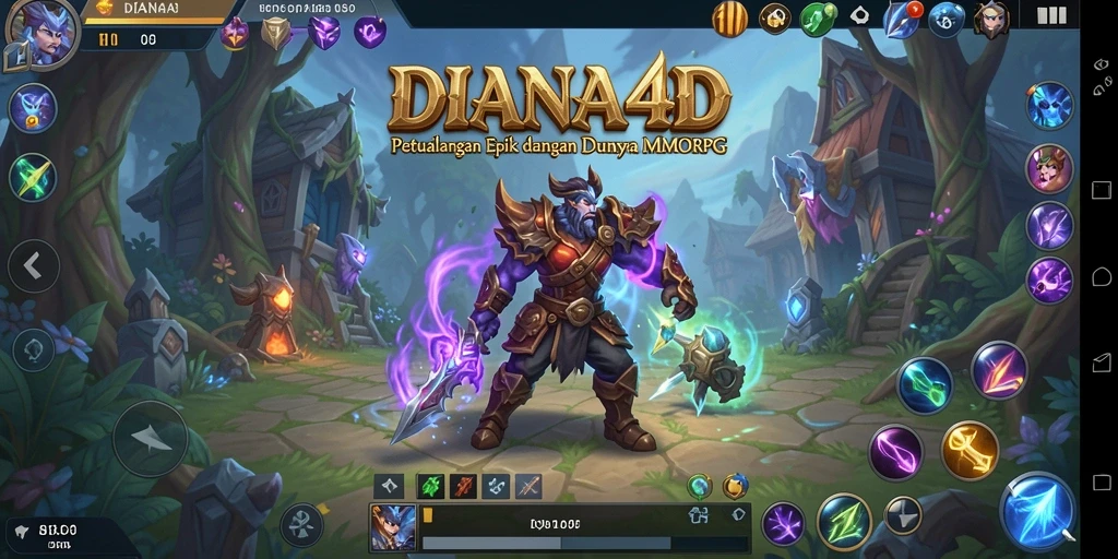 Screenshot gameplay DIANA4D yang dinamis menunjukkan aksi bertempur yang seru.