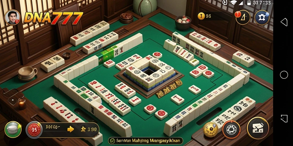 Tampilan gameplay menarik dari DNA777 yang penuh aksi Mahjong.