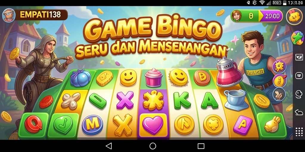Screenshot permainan Bingo EMPATI138 dengan tampilan yang menarik dan interaktif.