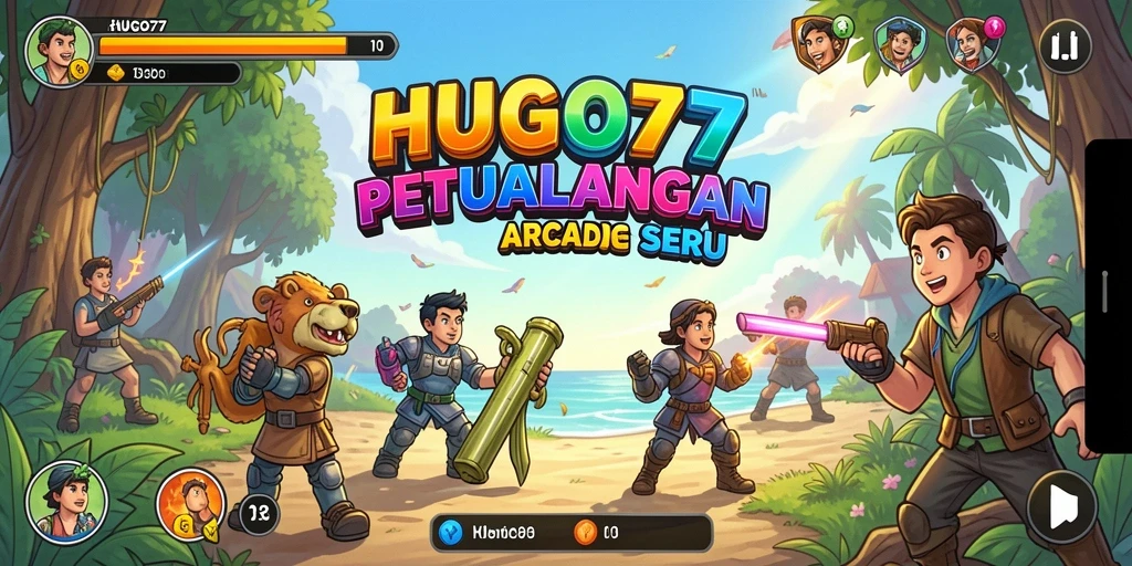 Tampilan menarik gameplay HUGO77 dengan karakter dan level yang berwarna.
