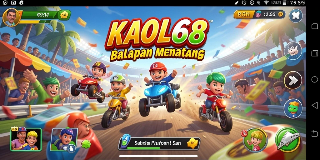 Tampilan gameplay balapan di KAOL68 yang mendebarkan.