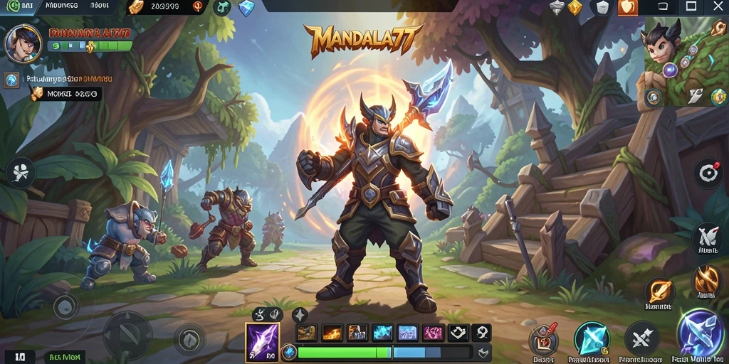 Tampilan gameplay menakjubkan dalam MANDALA77 dengan aksi seru.