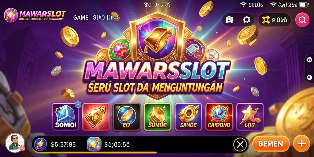 Screenshot dari gameplay MAWARSLOT yang penuh warna dan dinamis.