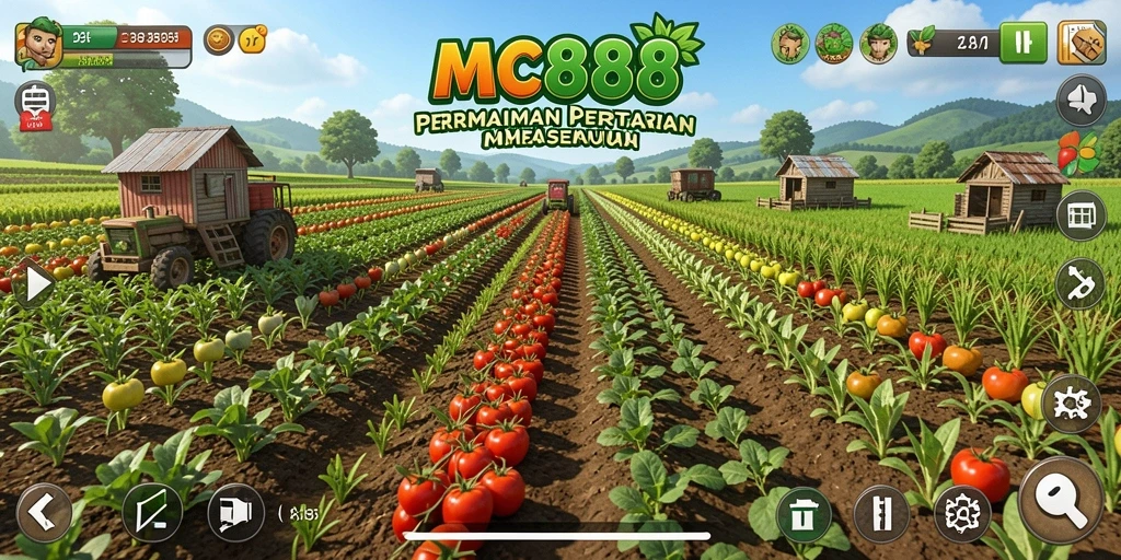 Screenshot utama MC888 menampilkan serunya gameplay bertani.