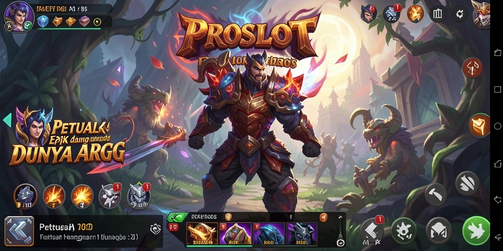 Screenshot gameplay PROSLOT, menunjukkan aksi dan pertarungan seru di dunia ARPG.