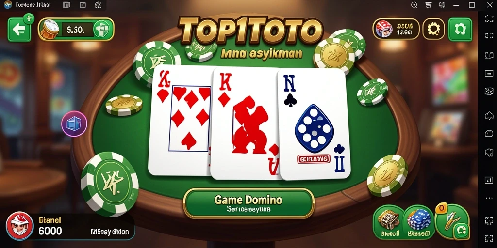 Screenshot gameplay seru dari TOP1TOTO yang menunjukkan aksi domino.