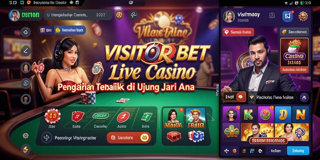 Tampilan screenshot gameplay VISITORBET menampilkan dealer profesional dan pemain yang terlibat.