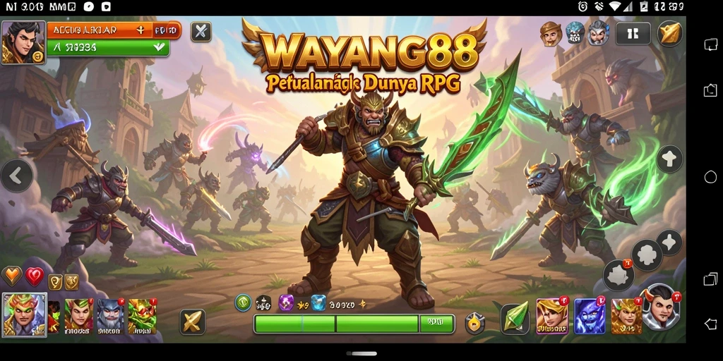 Tampilan seru dari gameplay RPG di WAYANG88.